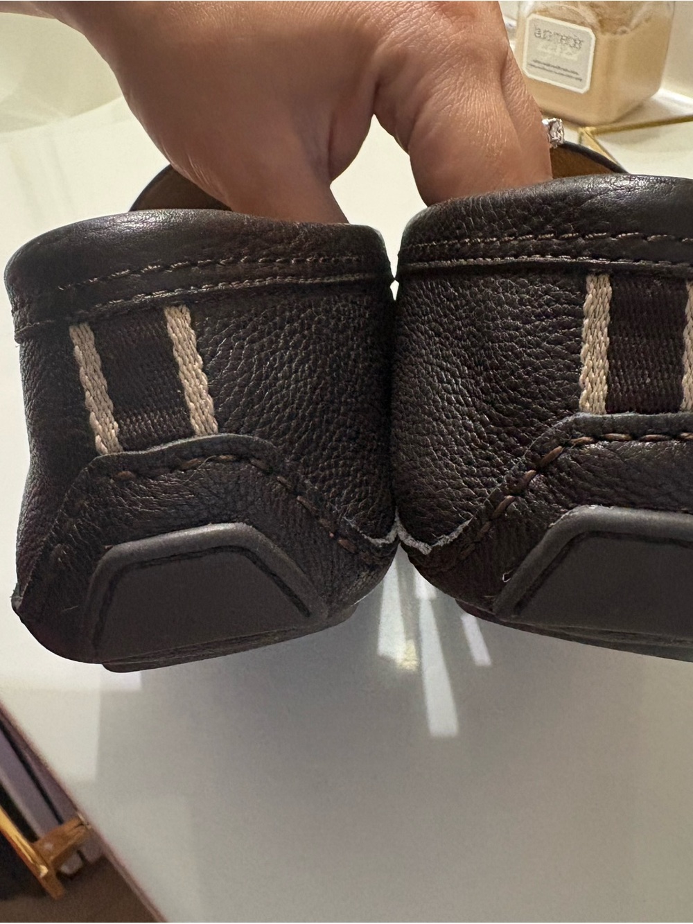 Coach Men's Brown Signature Canvas & Leather Penny Loafers - Picture 6 of 6